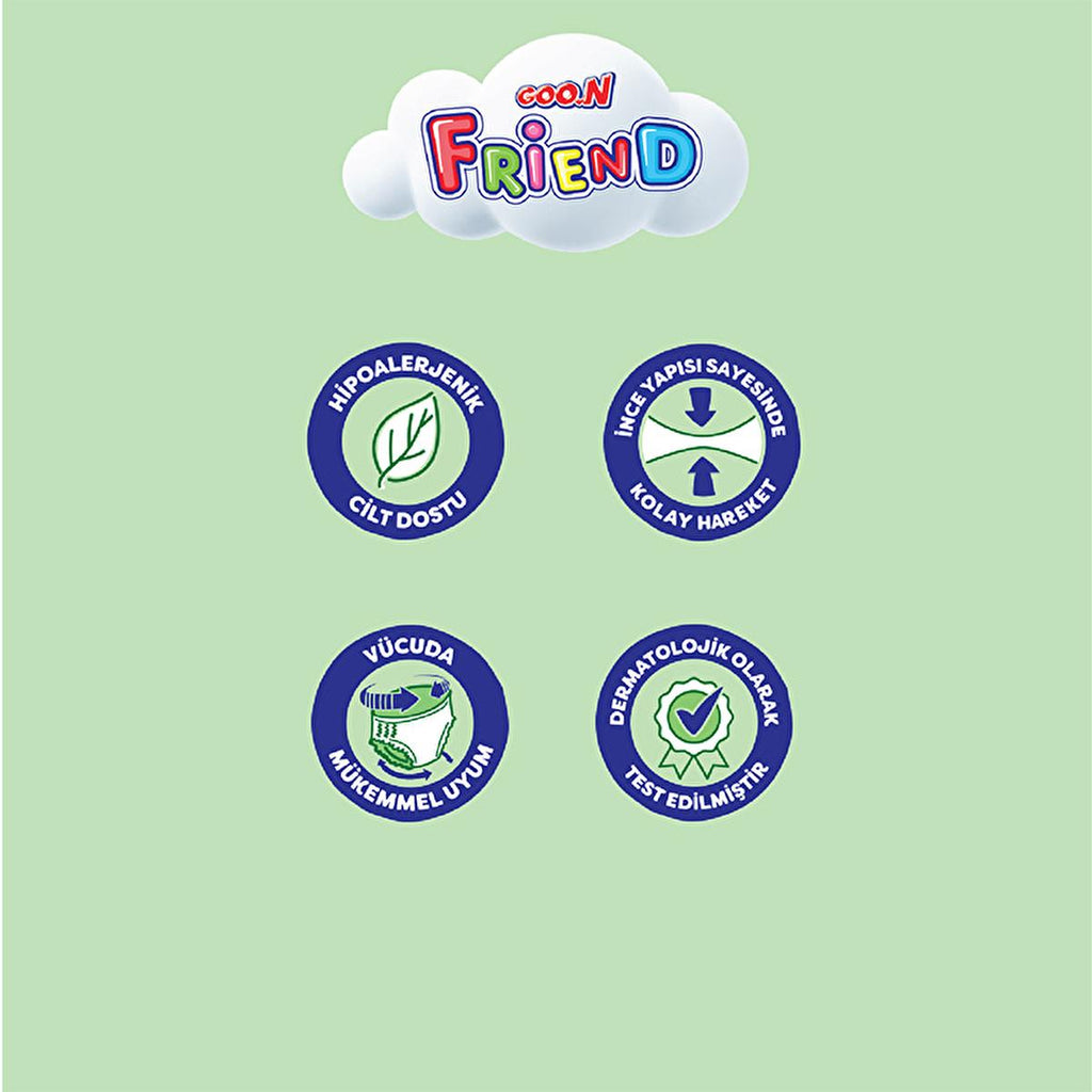 Goon Friend Hypoallergenic Baby Diapers - 30 Count, Ultra-Thin & Comfortable Fit for Sensitive Skin