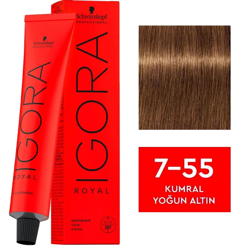 Igora Royal Permanent Color Creme 7-55 Intense Gold Medium Blonde 60ml