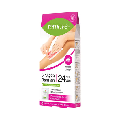 Remove Wax Strips for Sensitive Skin 24-Count