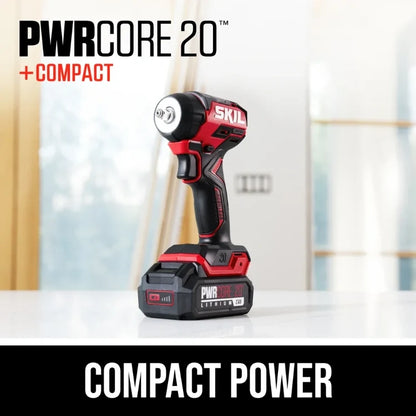 SKIL IW6739B-10 PWR CORE 20™ Brushless 20V 3/8 IN. Compact Impact Wrench Kit