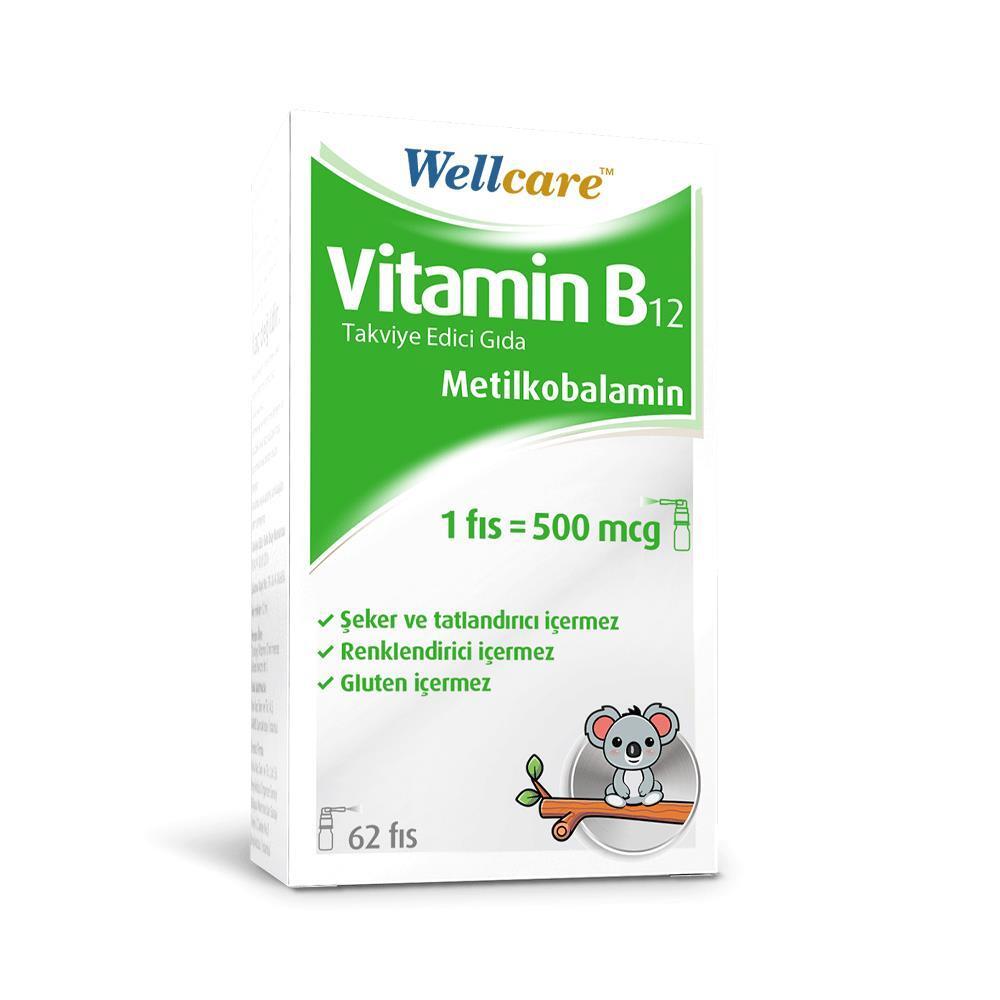 Wellcare Vitamin B12 Spray 500 Mcg - Supports Energy & Neurological Health for Children & Adults