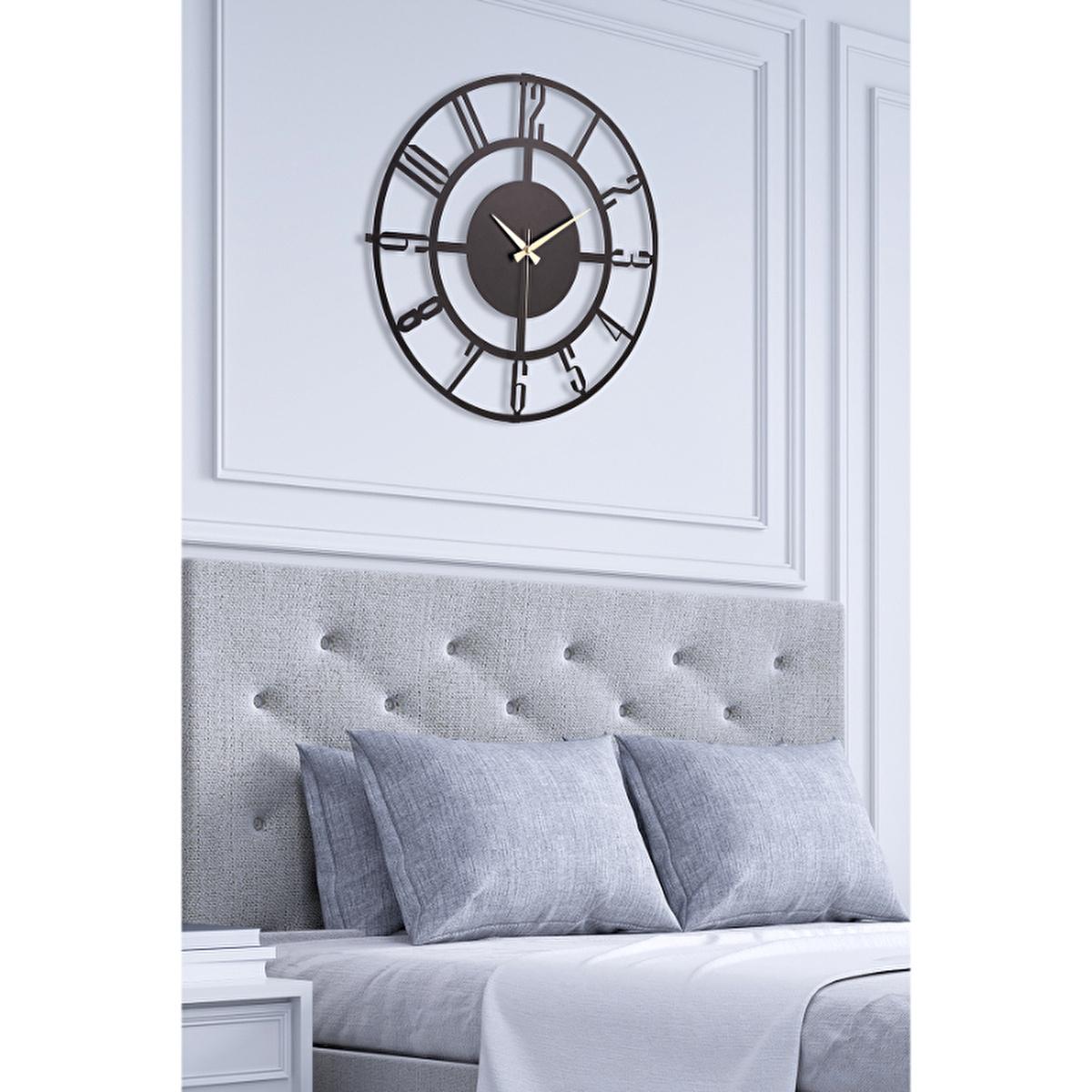 Muyika 50cm Metal Black Wall Clock - Silent Sweep Mechanism, Modern Decor