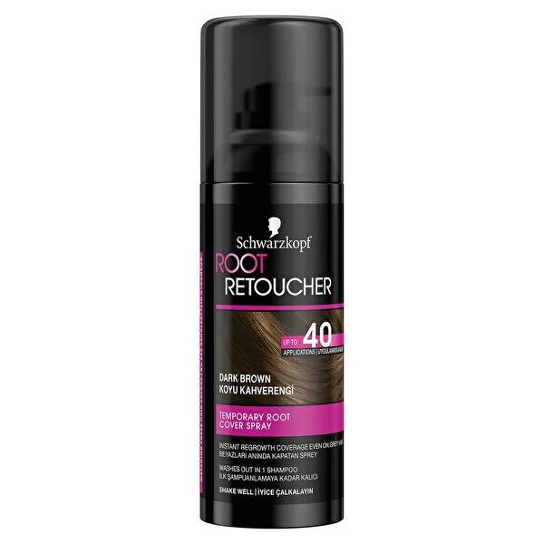 Schwarzkopf Hair Root Retoucher Spray for Brown Hair - Temporary Gray Hair Concealer, 3.38 fl oz