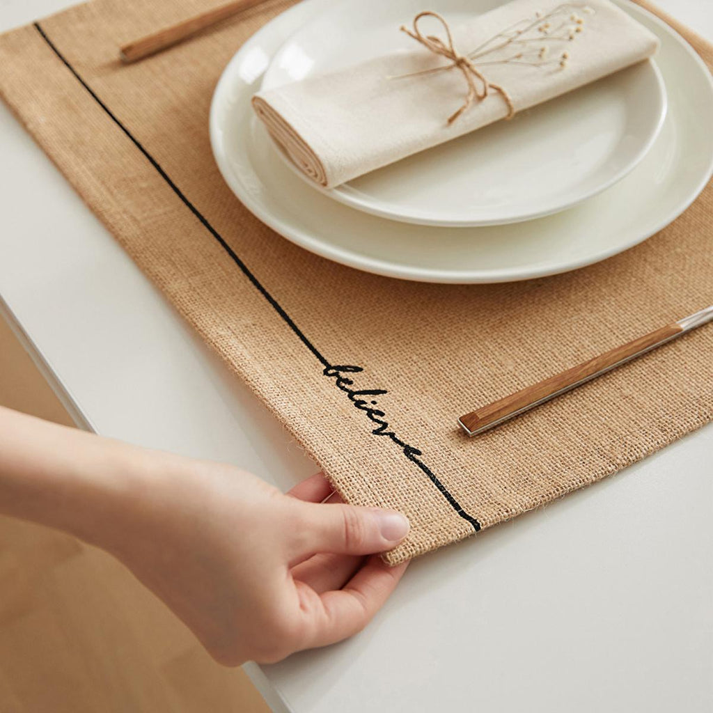 Ocean Home Jute Placemats Set of 2: Natural Woven Table Mats, Eco-Friendly & Biodegradable, Rustic Bohemian Dining Decor, 17.7x13.8 inches