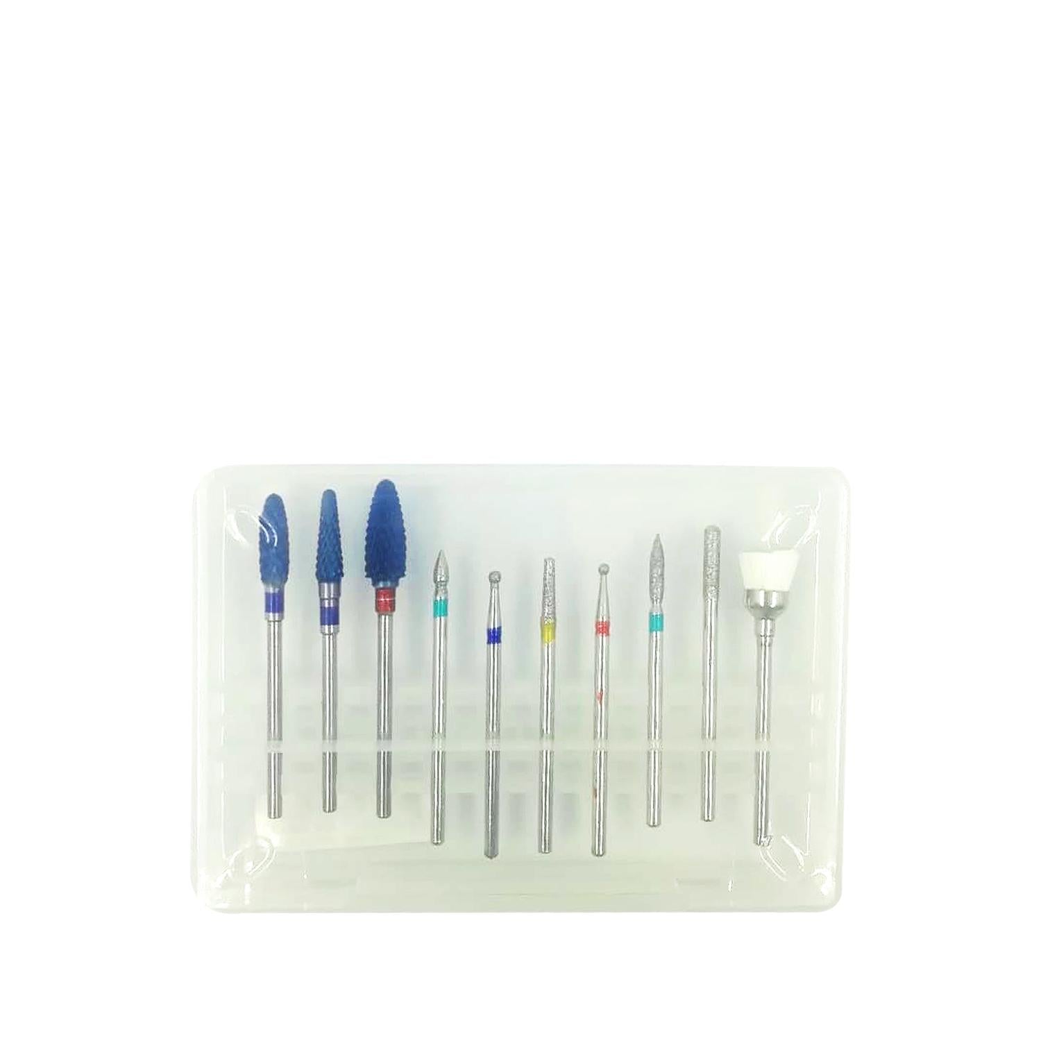 Trina Nail Care Tool Set - 10 Piece Prosthetic Nail Drill Bits for Technicians