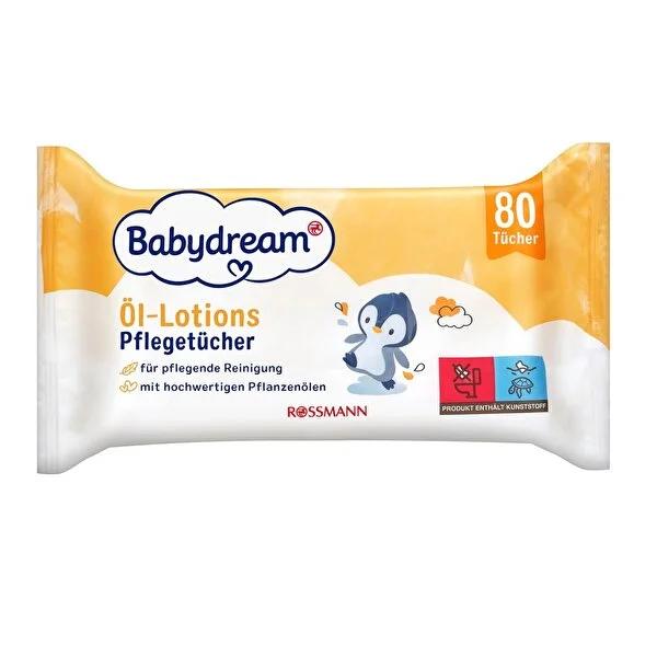 Babydream Natural Baby Wipes - Vegan, Dermatologically Tested, 80 Count