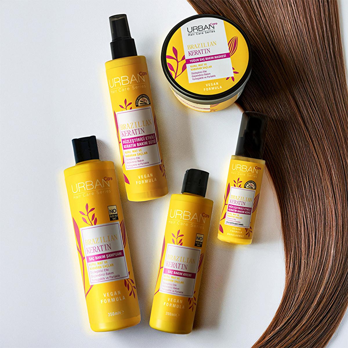 Urban Care Brazilian Keratin Hair Mask: Intense Smoothing, Frizz Control, Shine & Damage Repair - Vegan & Keratin Treatment Aftercare
