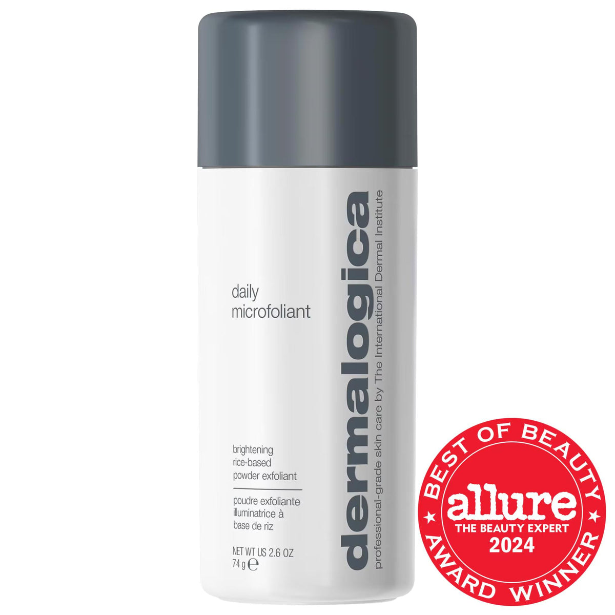 Drupa Daily Microfoliant Refillable Exfoliating Powder Cleanser for Normal, Combination & Oily Skin - Gentle, Vegan, Gluten-Free & Cruelty-Free