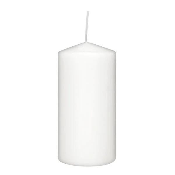 Rubin Licht White Cylindrical Candle - 4.72 x 2.36 inches, Long-Lasting 35-Hour Burn Time, Elegant Home Decor