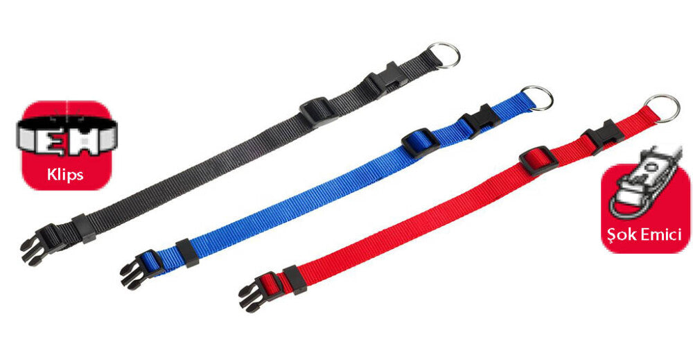 Karlie Basic Adjustable Nylon Dog Collar Black 20-35 cm