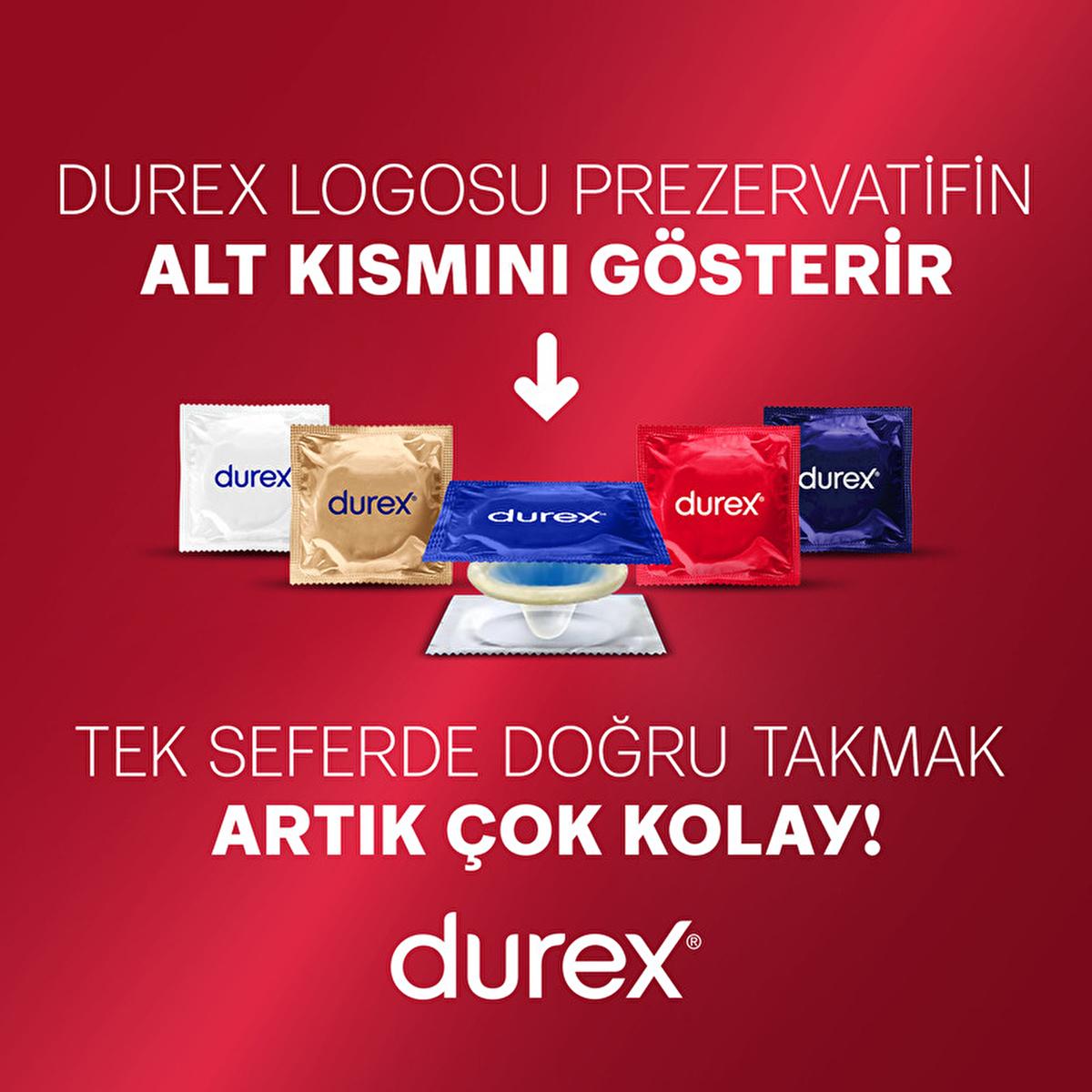 Durex Thin Feel Latex Condoms: Enhanced Sensitivity, Standard Fit (56mm), Lubricated - Safe & Natural Protection