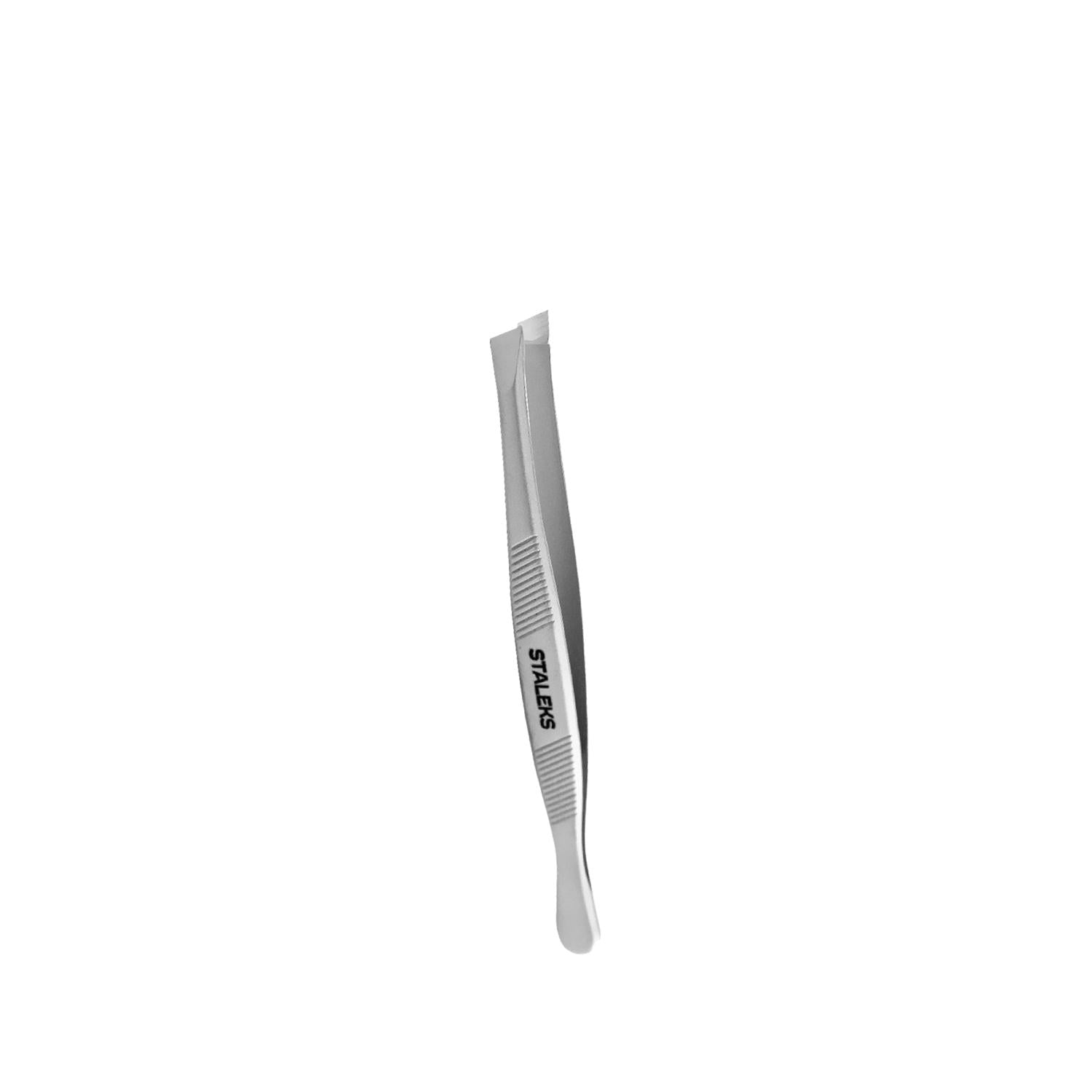 STALEKS Classic 10 Eyebrow Tweezers - Wide Slanted Edge for Precise Hair Removal & Grooming