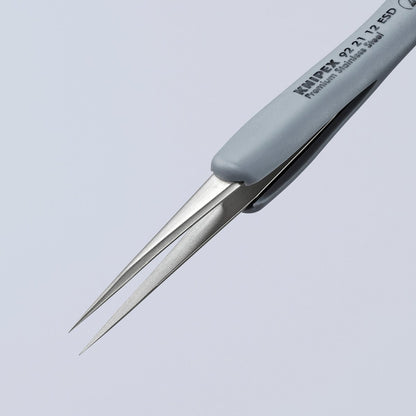 Knipex Stainless Needle Point Tips Precision Tweezers ESD 3 1/2" 92 21 12 ESD