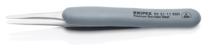Knipex Stainless Steel Blunt End Tips Precision Tweezers ESD 4" 92 21 11 ESD