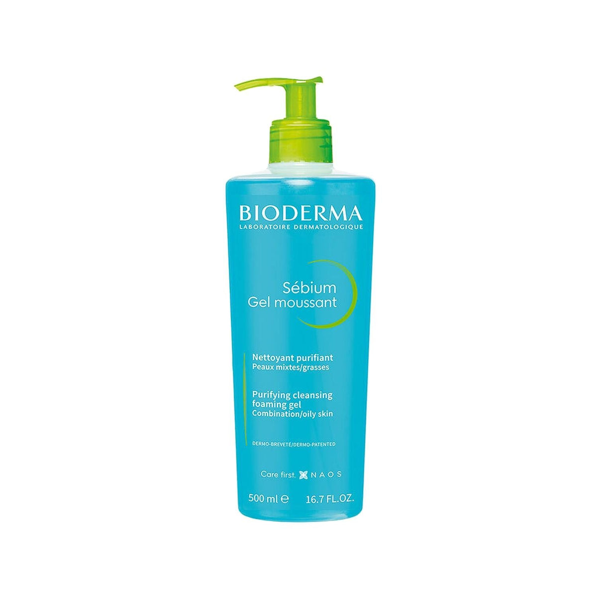 Bioderma Sebium Foaming Face Wash Gel 500ml - Dermatologically Tested for Acne-Prone & Oily Skin