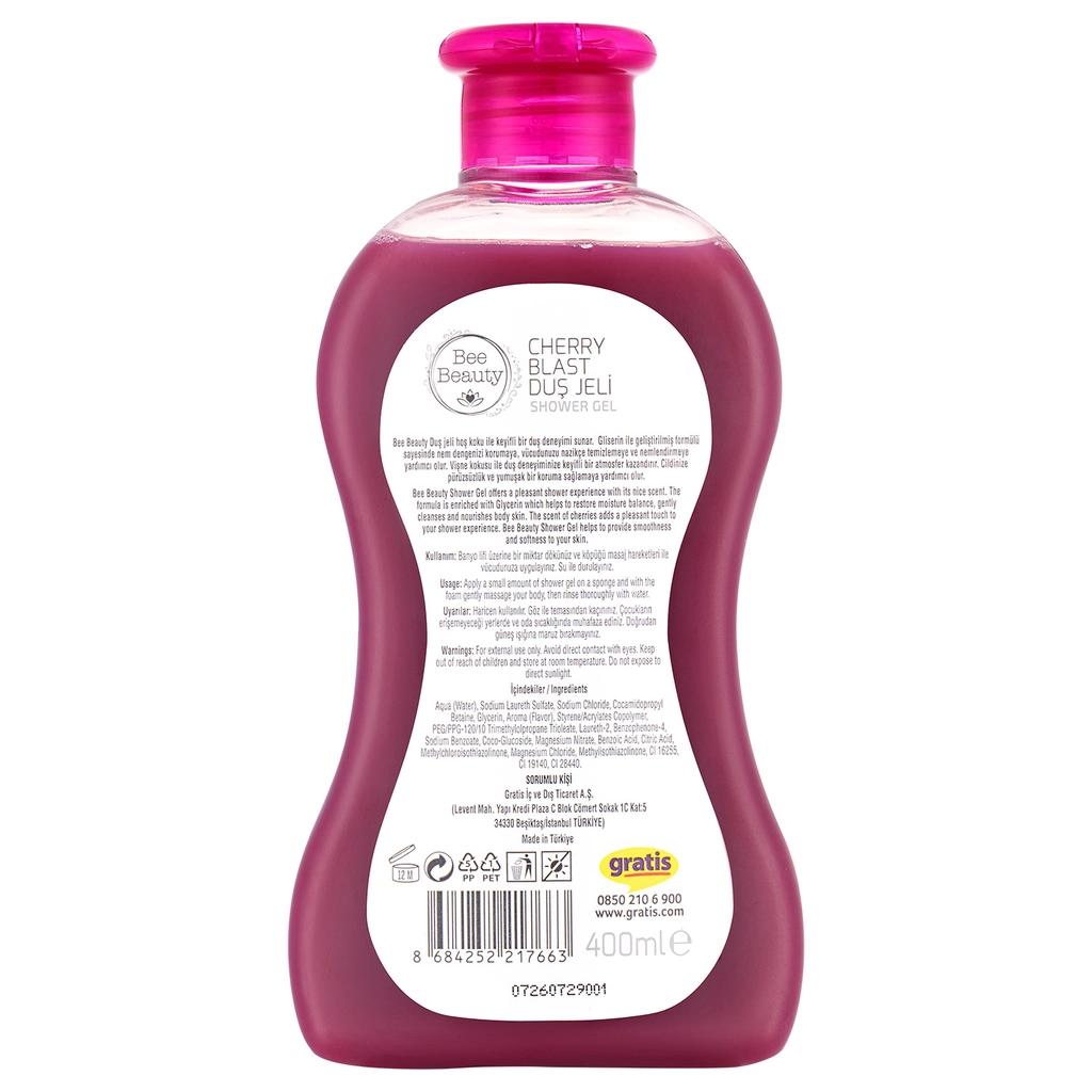 Bee Beauty Cherry Blast Shower Gel Refreshing Body Wash 400 ml