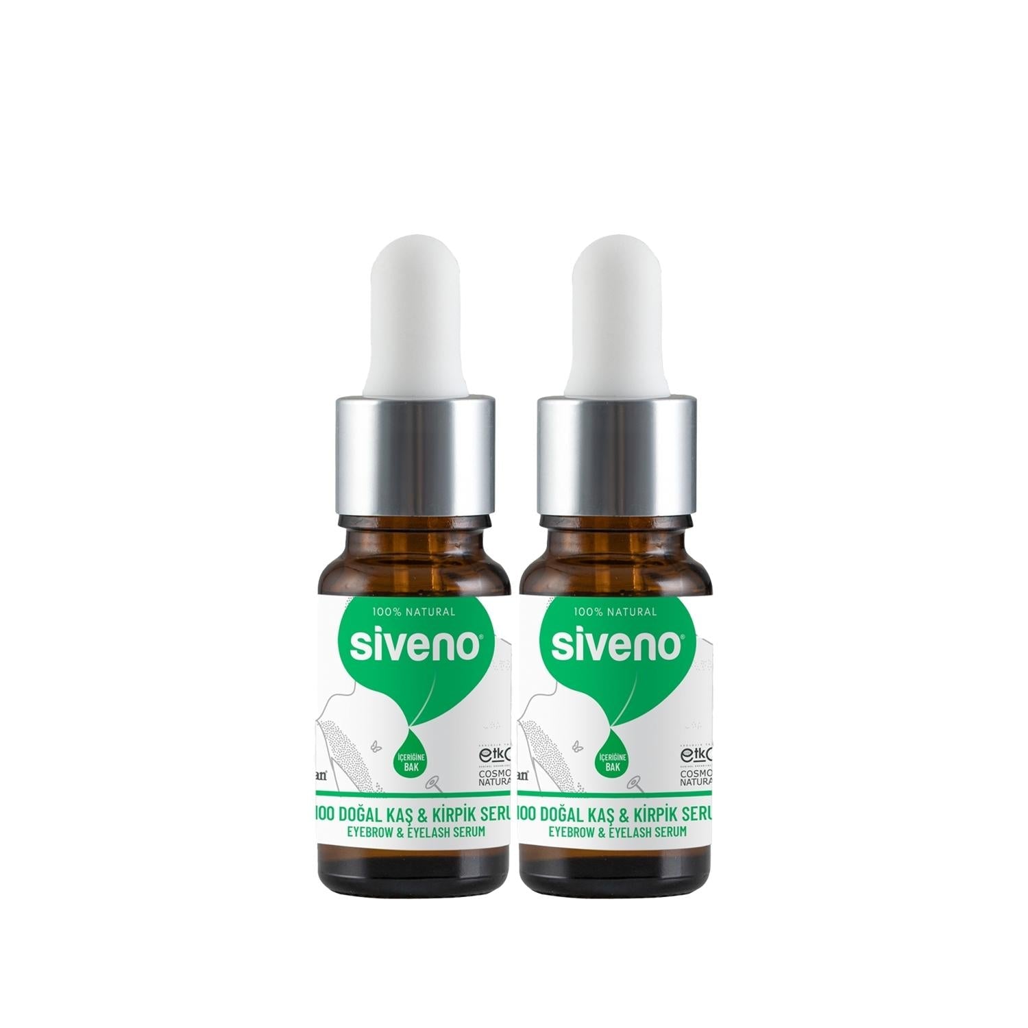 Siveno Natural Eyelash and Eyebrow Serum - 10ml x 2, Nourishes & Enhances with Natural Ingredients