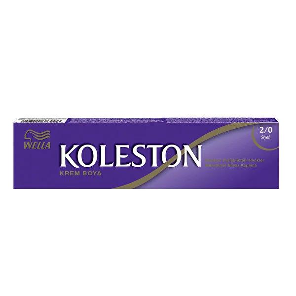 Koleston Permanent Black Hair Dye 2/0 - Easy to Apply, Covers White Hair Perfectly, 50ml