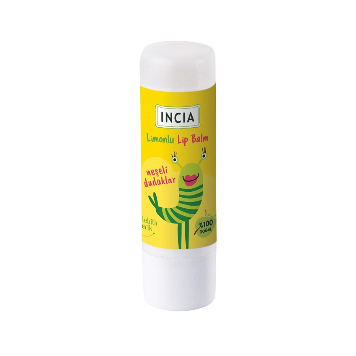 INCIA Kids Lemon Flavored Lip Balm for Children - Moisturizing, Protective, and Fun - 6g