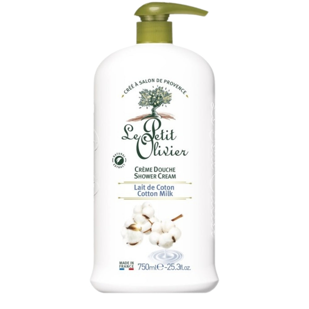 Le Petit Olivier Cotton Milk Shower Cream for Soft Skin 750ml