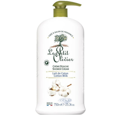 Le Petit Olivier Cotton Milk Shower Cream for Soft Skin 750ml