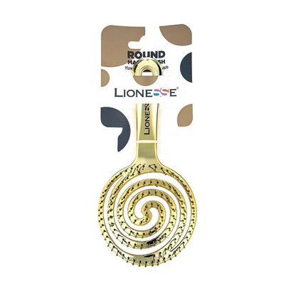 Lionesse Maze 8592 Gold Round Hair Brush for Volume