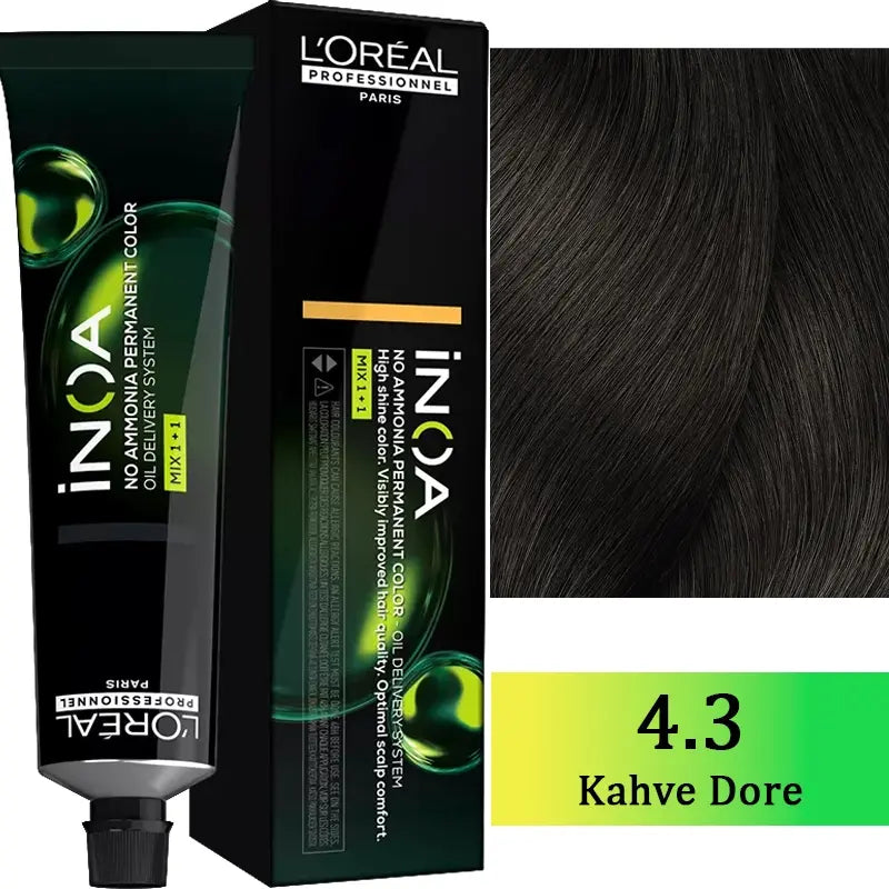 L'Oreal Professionnel Inoa Ammonia-Free Hair Color 4.3 Golden Brown 60g