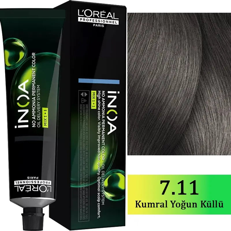 L'Oreal Professionnel Inoa No: 7.11 Ash Blonde Hair Color 60g
