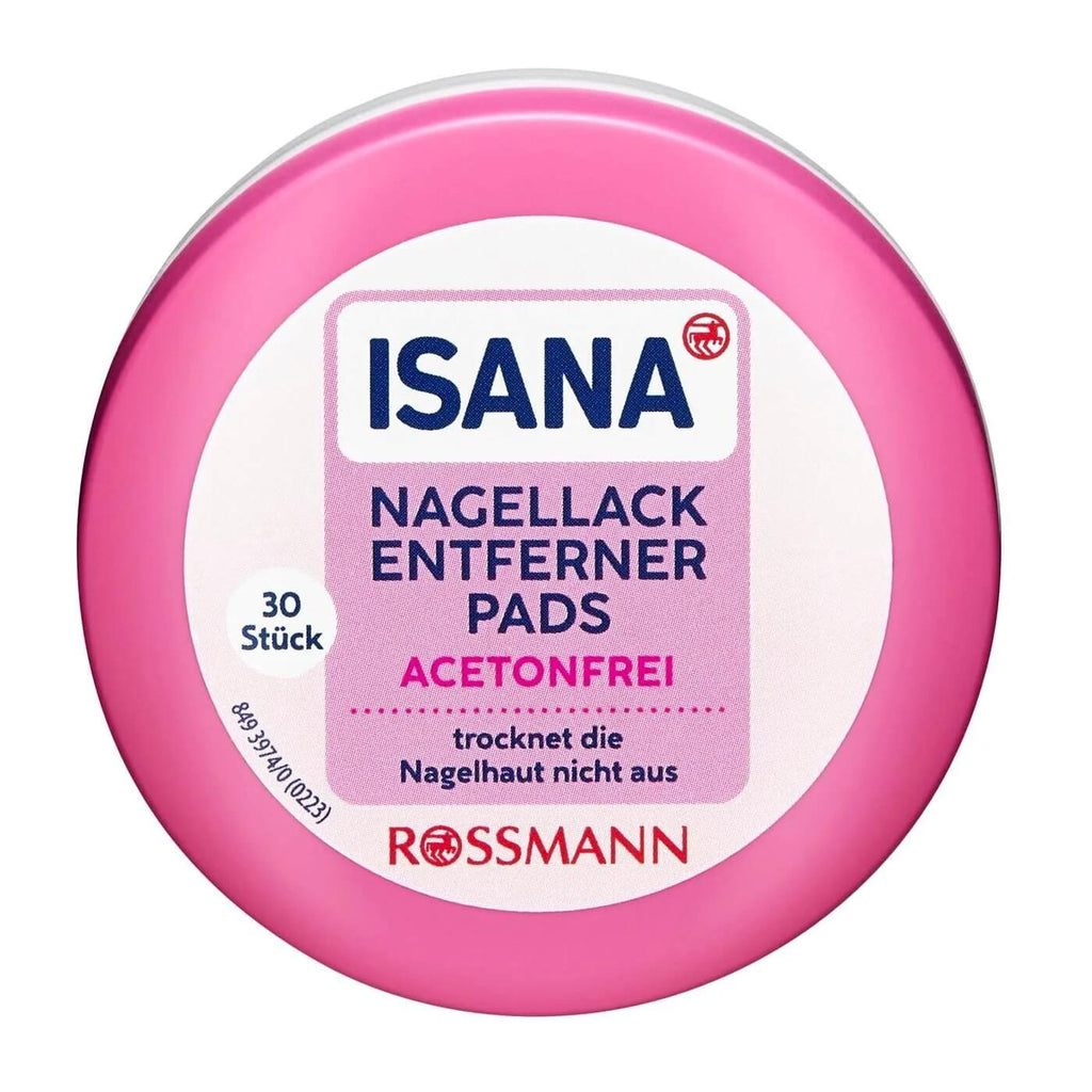Isana Acetone-Free Nail Polish Remover Pads for Travel 30 Count