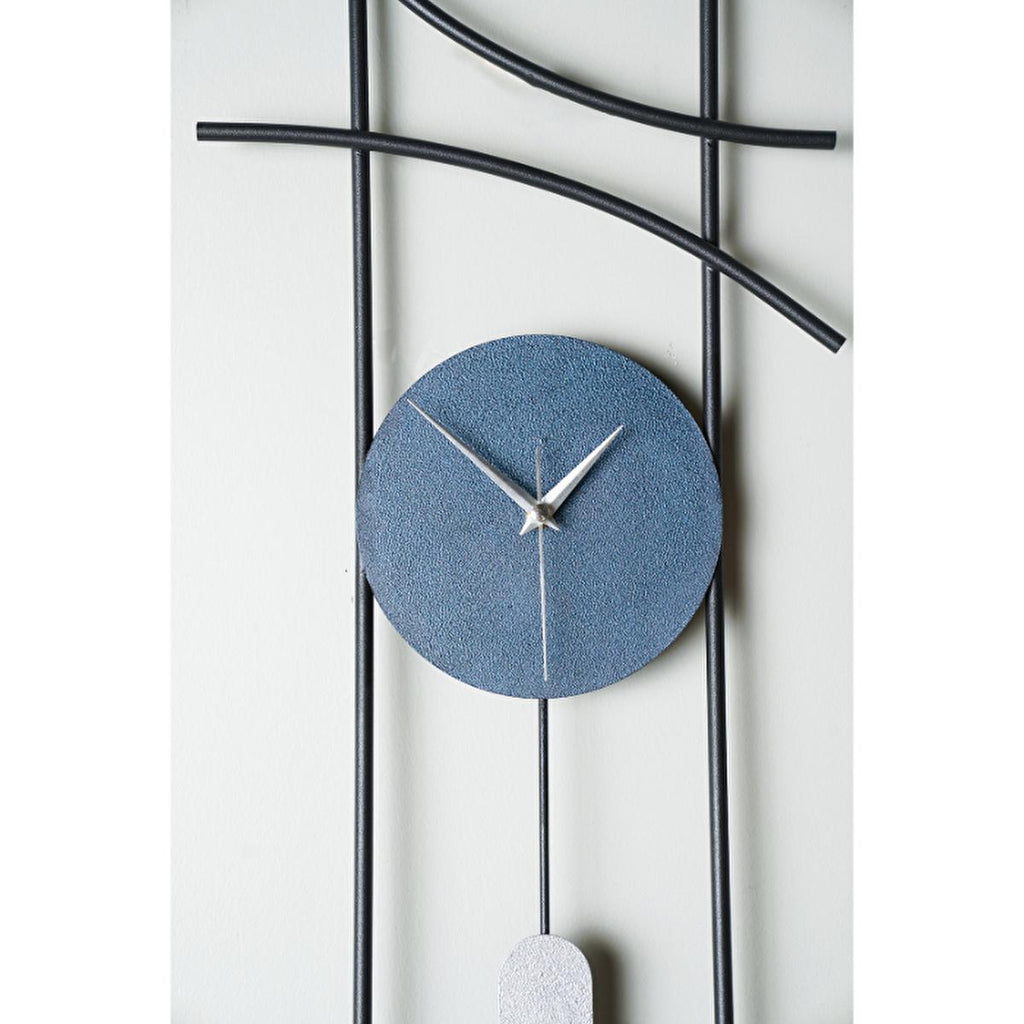 Muyika Ken: Large Metal Wall Clock - 29.5" Silent Modern Decorative Clock for Living Room, Bedroom - Hand Painted Accents