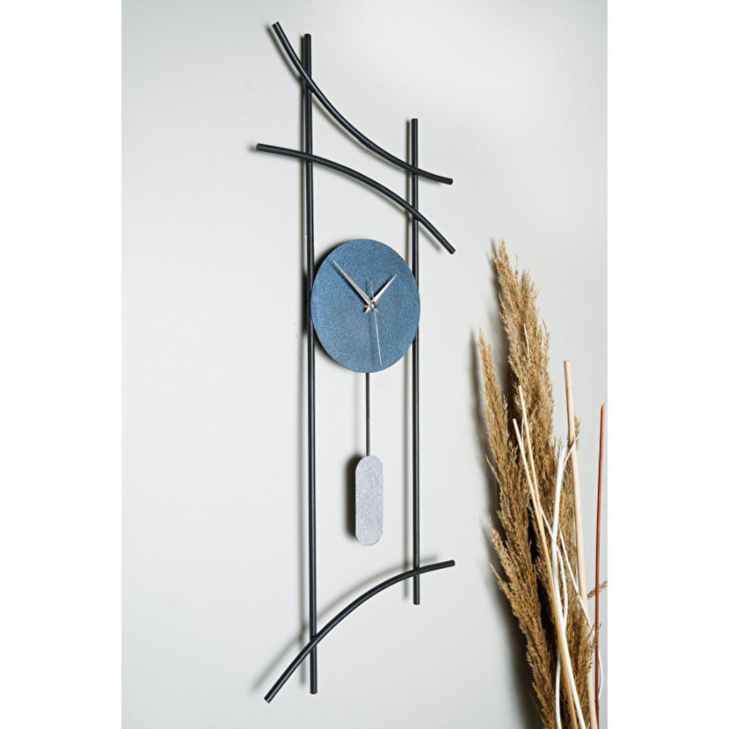 Muyika Ken: Large Metal Wall Clock - 29.5" Silent Modern Decorative Clock for Living Room, Bedroom - Hand Painted Accents