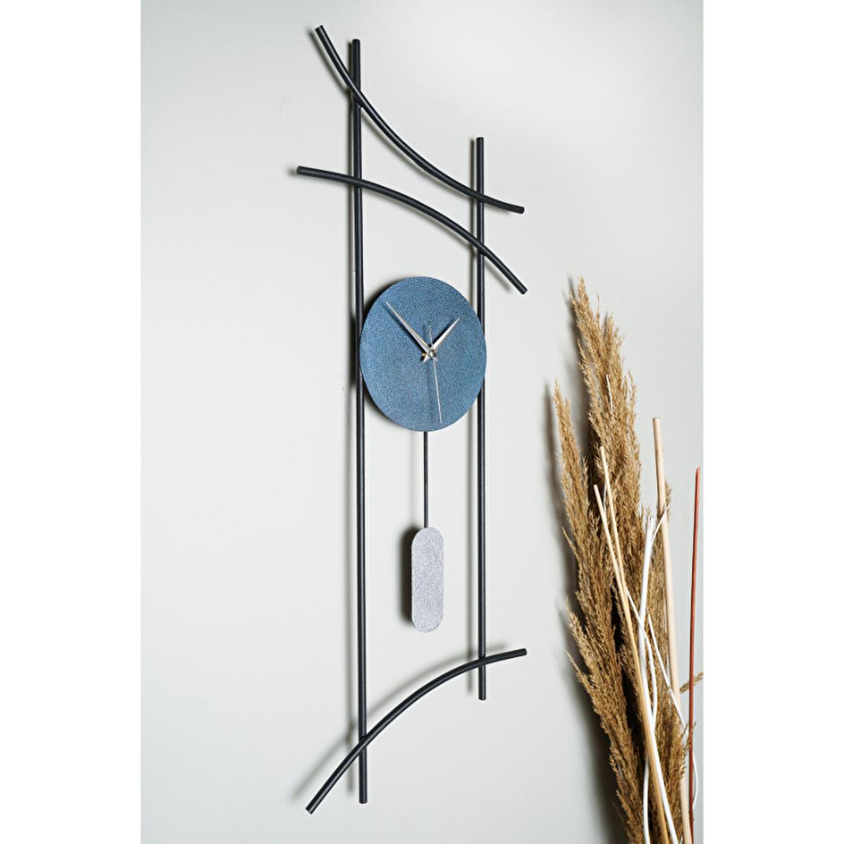 Muyika Ken: Large Metal Wall Clock - 29.5" Silent Modern Decorative Clock for Living Room, Bedroom - Hand Painted Accents