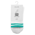 Eklips Striped Crew Socks in White Comfortable 2-Pack