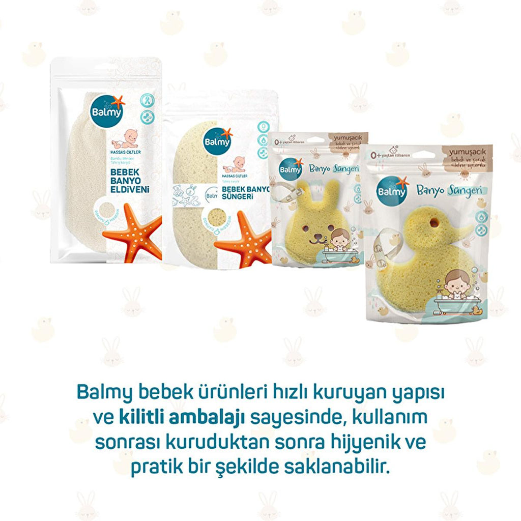 Balmy Baby Bath Sponge - Soft, Natural, and Hypoallergenic for Sensitive Skin