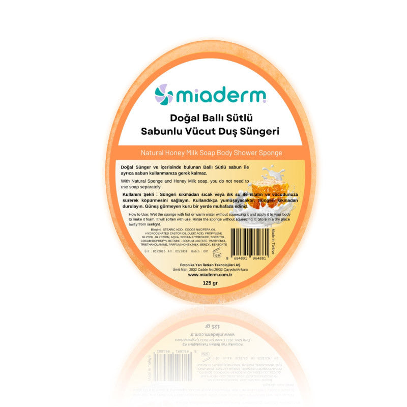 Miaderm Honey & Milk Soap Sponge for Soft Skin 125g