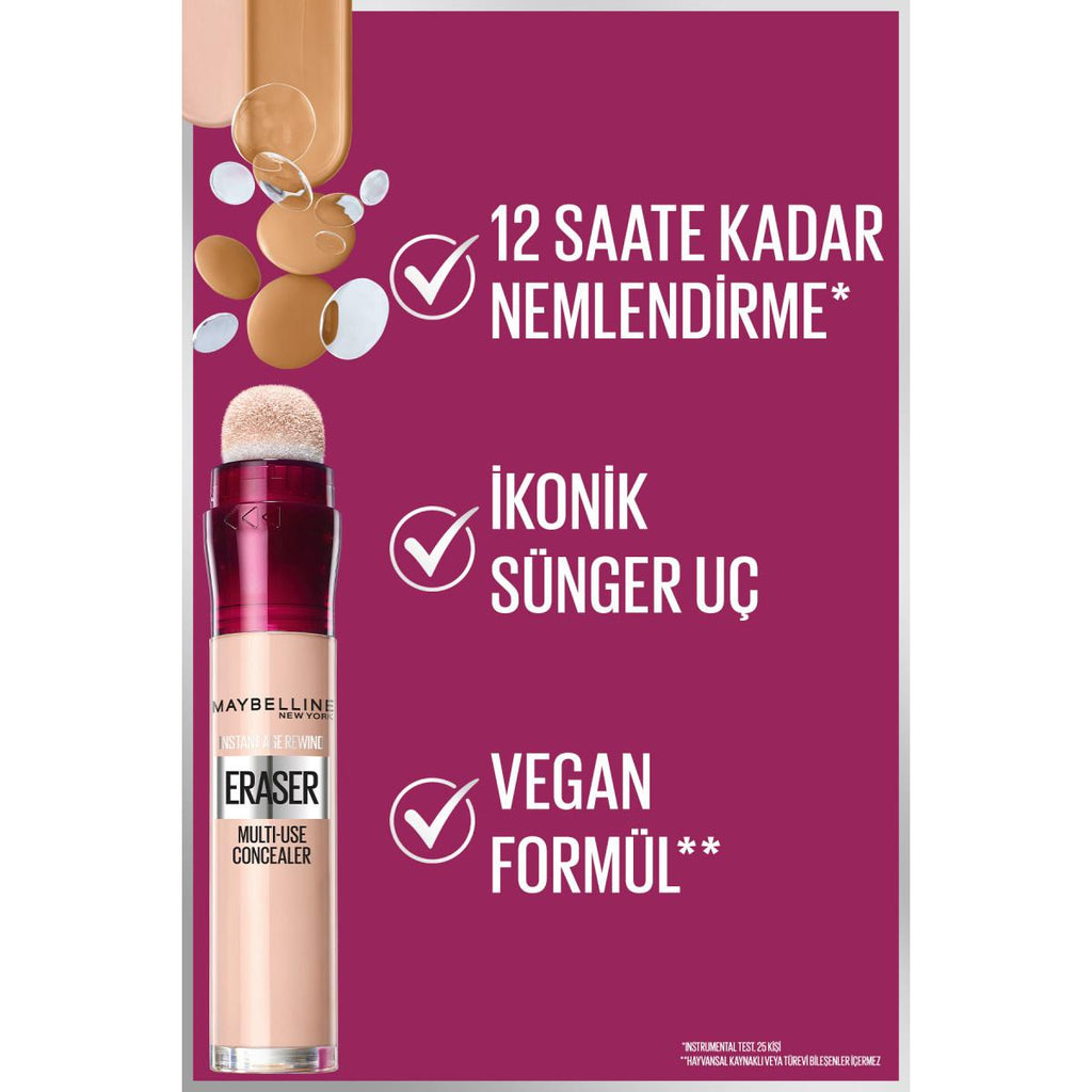 Maybelline Instant Anti Age Eraser Concealer - High Coverage, Anti-Aging, Brightening Under-Eye Coverage