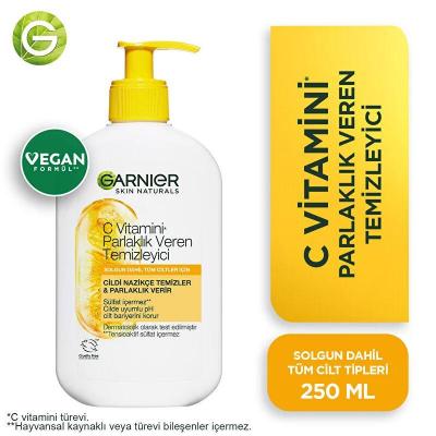 Garnier Vitamin C Brightening Facial Cleanser - 8.45 fl oz, Vegan & Sulfate-Free, Moisturizing & Brightening for Dull Skin