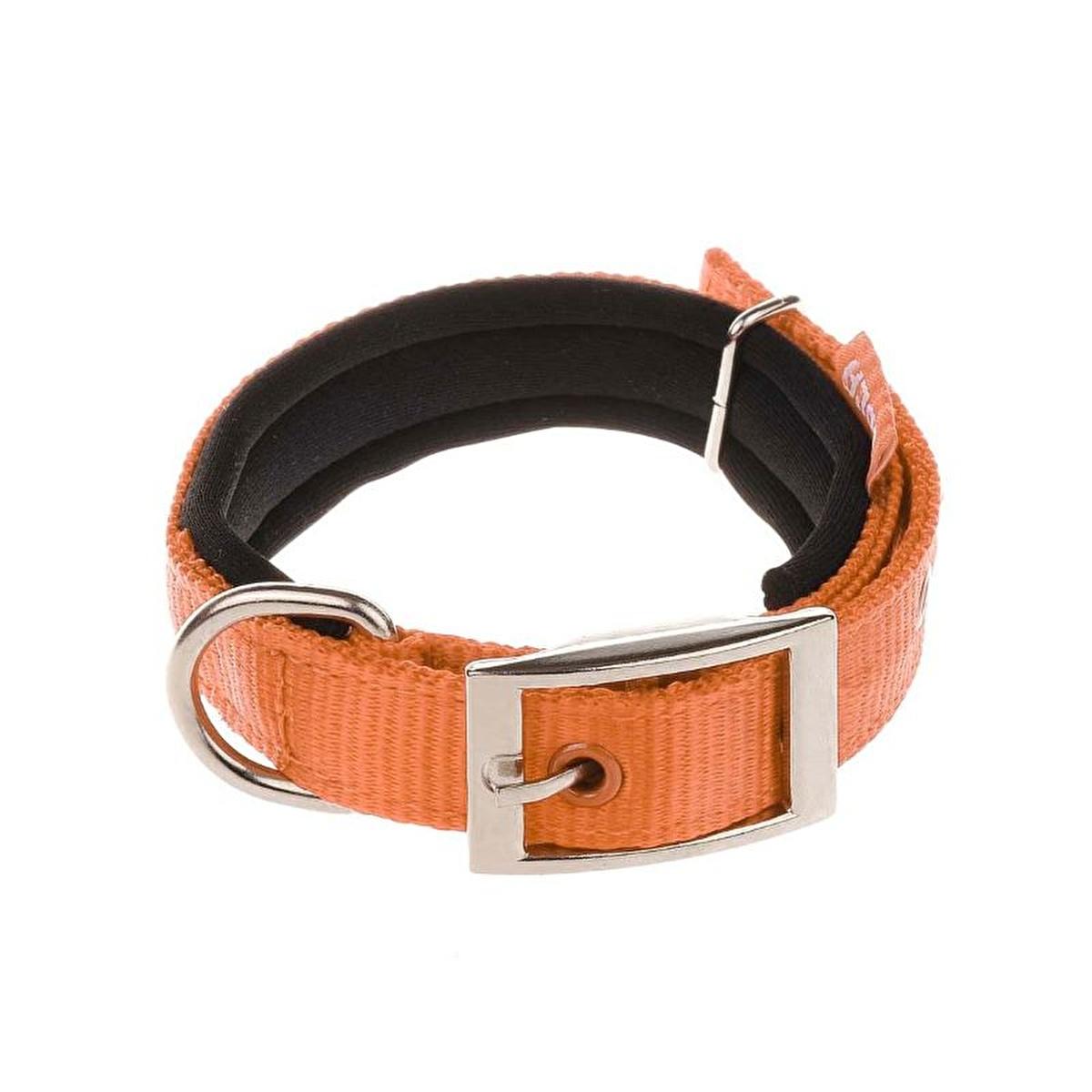 Doca Dokuma Soft Fabric Orange Pet Collar 50 cm - Adjustable Comfortable Dog Collar