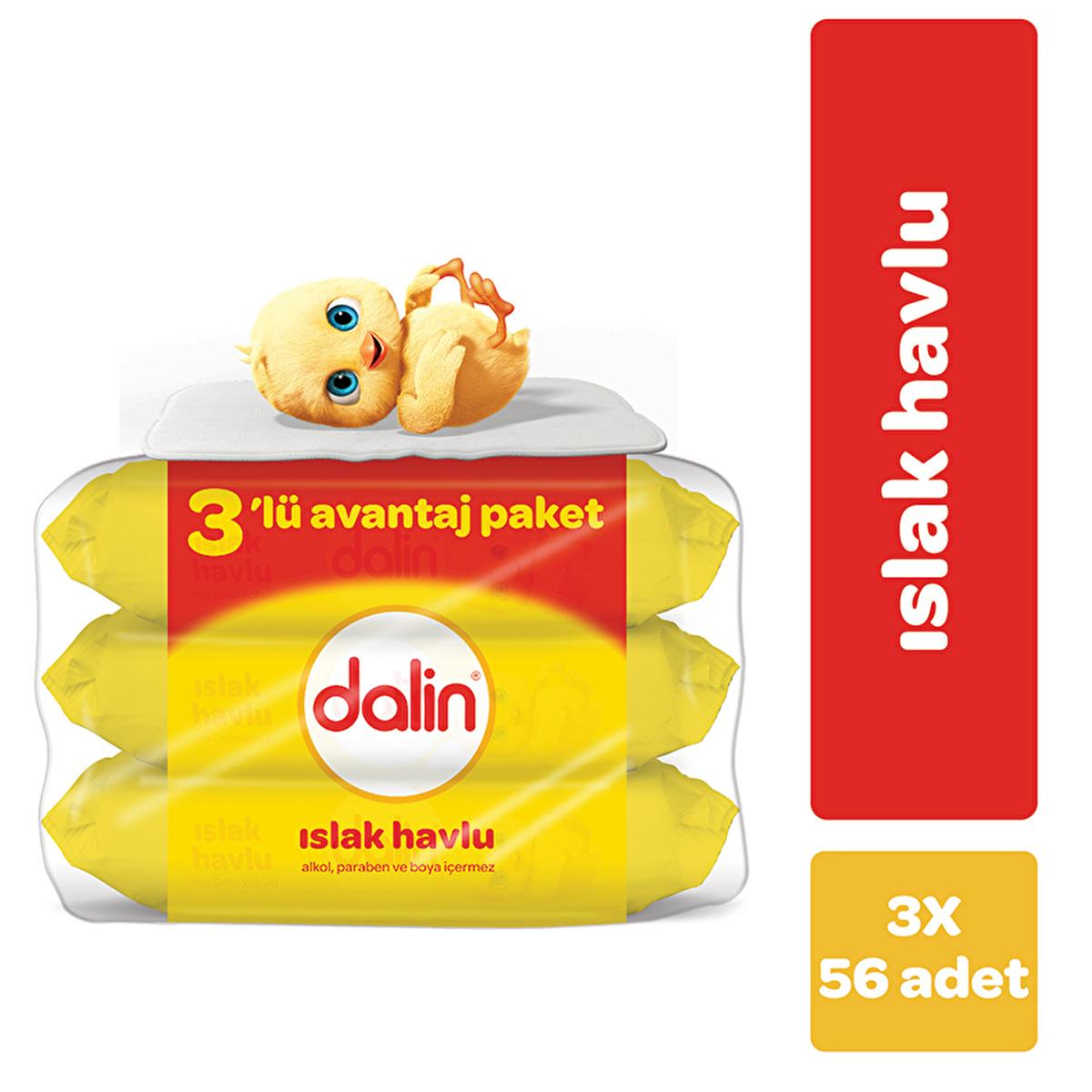 Dalin Klasik Baby Wet Wipes - Hypoallergenic & Dermatologically Tested, Soft & Gentle on Skin, 3x56 Count