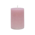 Rubin Licht Rustic Ribbed Pillar Candle in Rose Pink