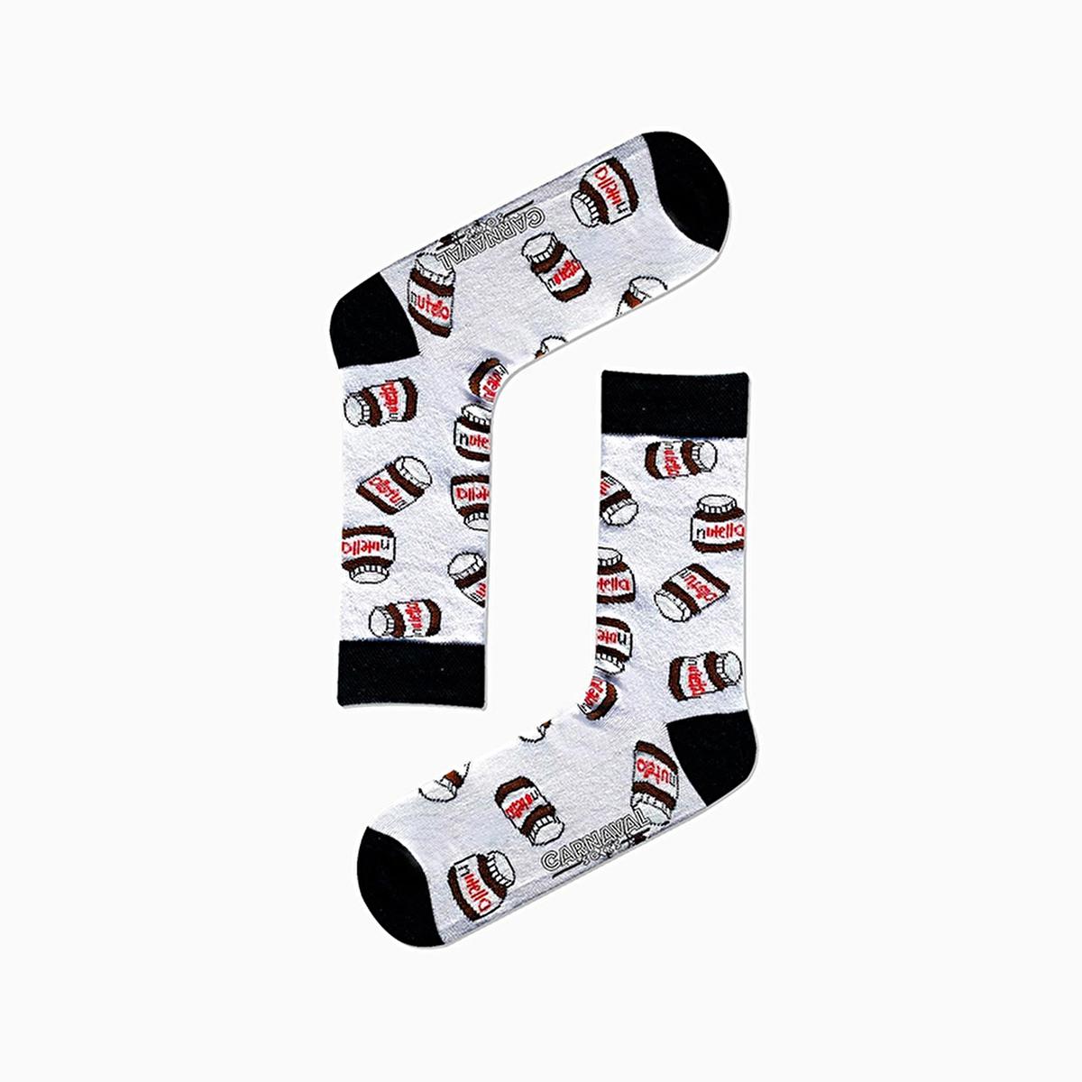 Carnaval Novelty Fast Food Socks Set - 5 Pairs of Comfortable Cotton-Themed Socks for Everyday Wear