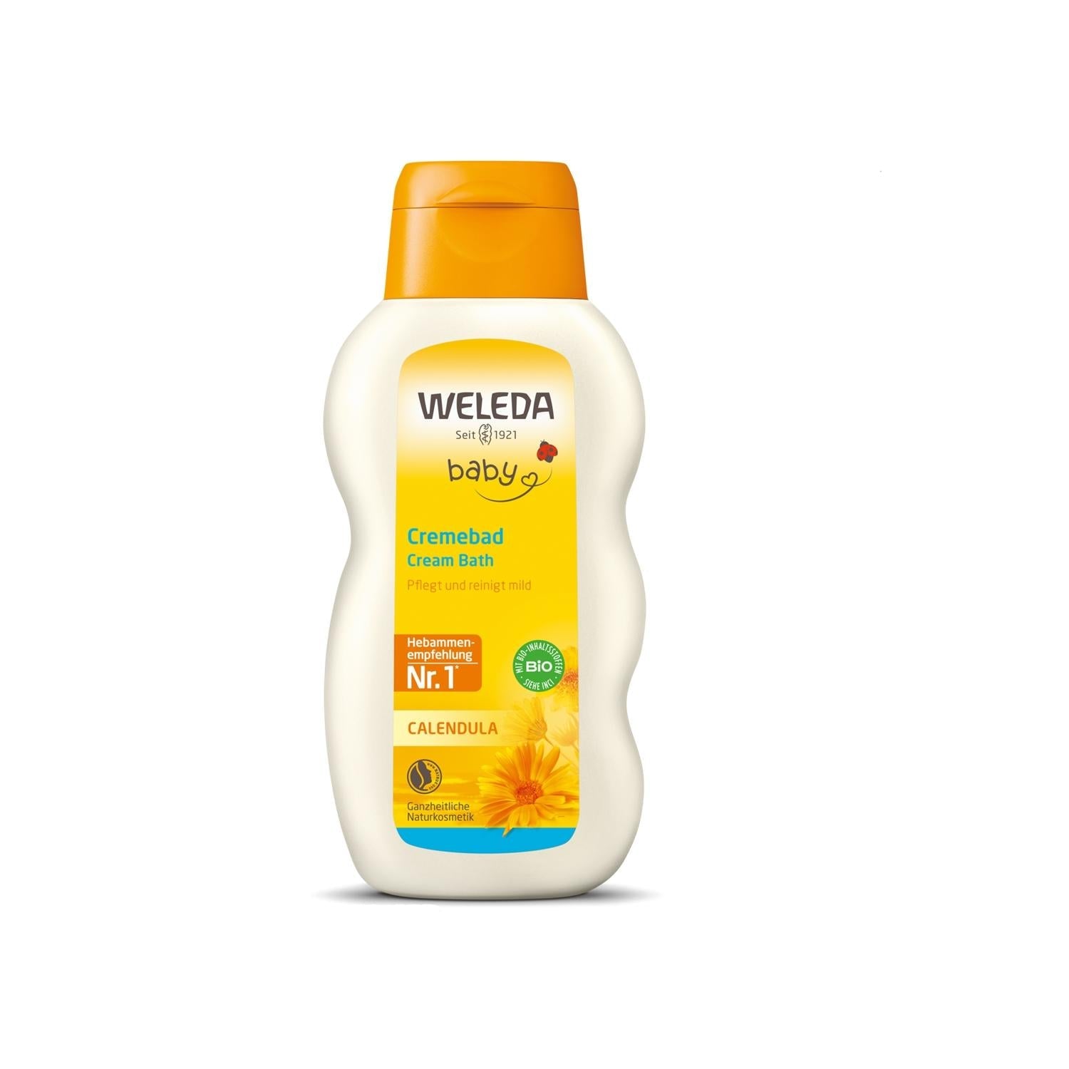 Weleda Baby Calendula Bath Cream - Natural, Gentle & Soothing for Baby's Skin, 6.76 fl oz