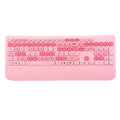 Everest Wireless Keyboard and Mouse Set - 2.4Ghz Wireless Combo, TR Layout Keyboard, 1600 DPI Mouse, Ergonomic Wrist Rest - Everest Renkli Tuşlu Pembe Kablosuz Q Multimedia Klavye + Mouse Set