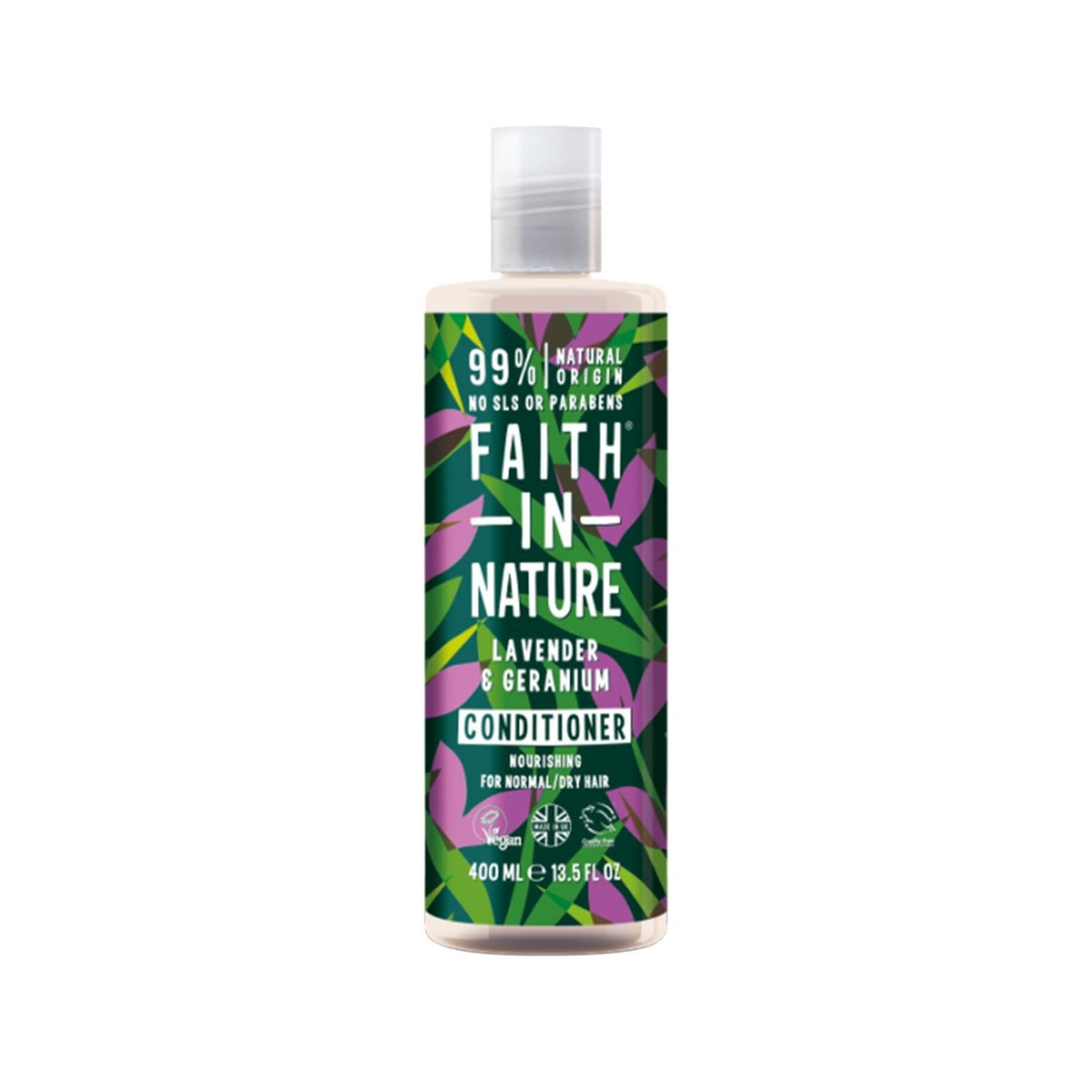 Faith In Nature Lavender & Geranium Moisturizing Hair Cream - Soothing Treatment for Normal to Dry Hair, 13.53 fl oz