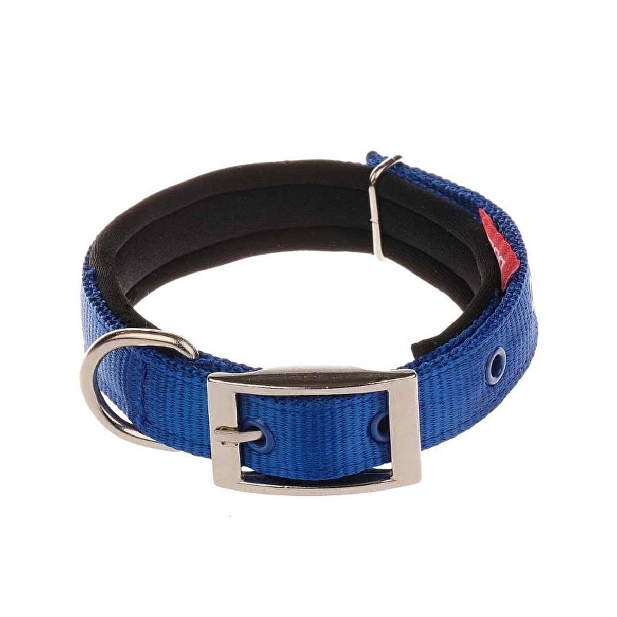 Doca Woven Soft Fabric Blue Pet Collar - Adjustable Comfortable Dog Collar for Pets
