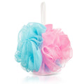 Eklips Colorful Bath Loofah - Soft, Gentle Exfoliating Bath Sponge with Hanging Detail, Machine Washable, Pink & Blue Designs