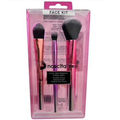 Nascita 3-Piece Face Makeup Brush Set for Flawless Blending