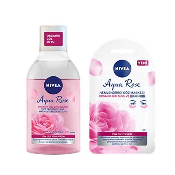 Nivea Aqua Rose Micellar Water & Eye Mask Set 400ml