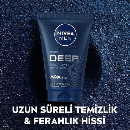Nivea Men Deep Dimension Face & Beard Wash Gel 100 ml