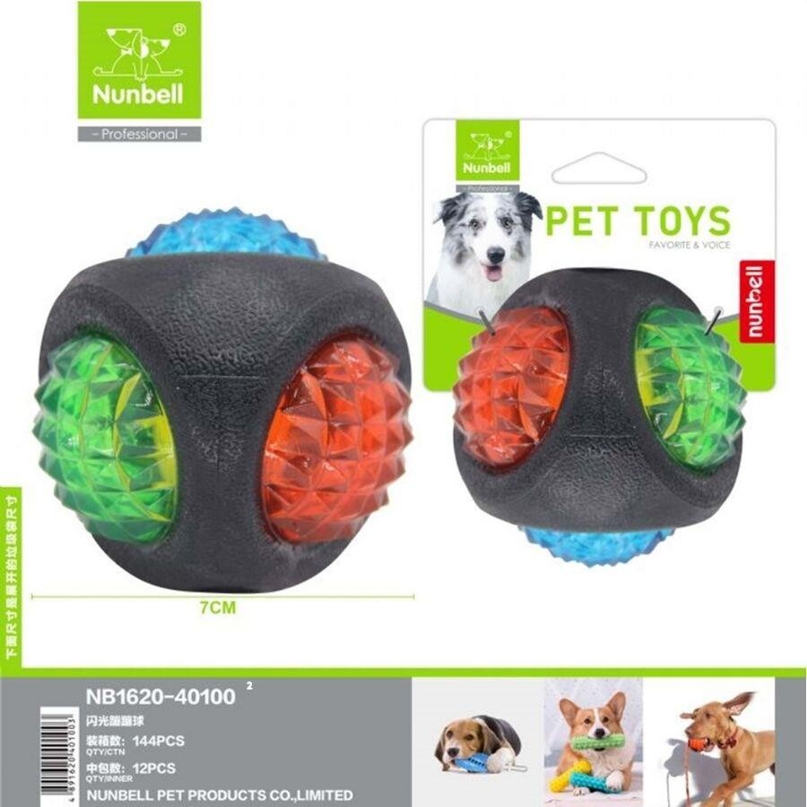 Nunbell Light-Up Plastic Ball Dog Toy for Active Play 7 cm